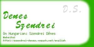 denes szendrei business card